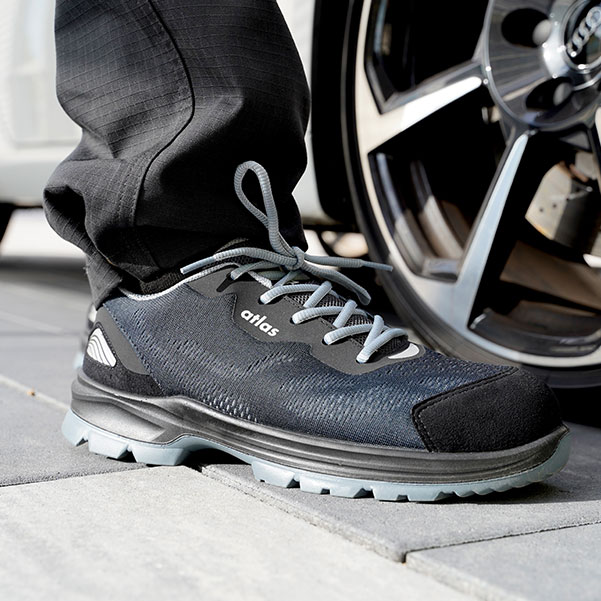 Atlas Flash 4005 XP ESD S1P, Scarpe Basse Sicurezza Blu/Nere - Misura 38, Robustezza E Comfort